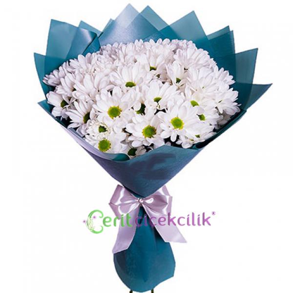  Kemer Çiçek Siparişi Beyaz Papatyalar Çiçek Buketi