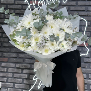  Kemer Çiçek - Beyaz Güzellik Gerbera Buketi